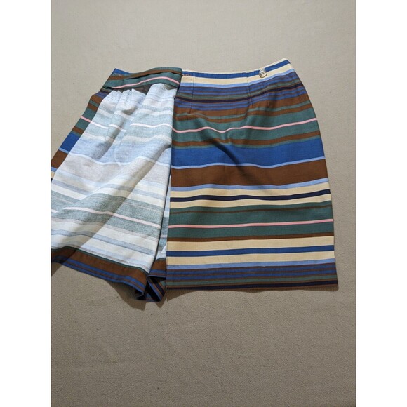 Bechamel Vintage Women's Cotton Multi-Color Stripped Wrap Around Skirt Size 8 - Picture 4 of 10
